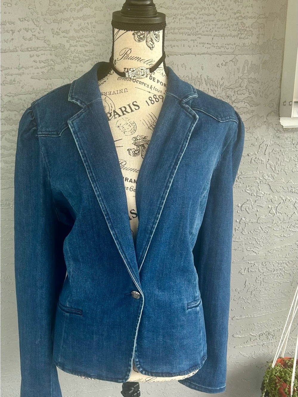 INC International Concepts Women's Blue Denim Blazer